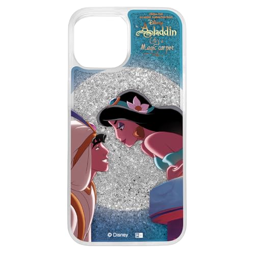Inglem iPhone 15/14 / 13 Case, Disney Glitter Glitter Case, Aladdin and Jasmine