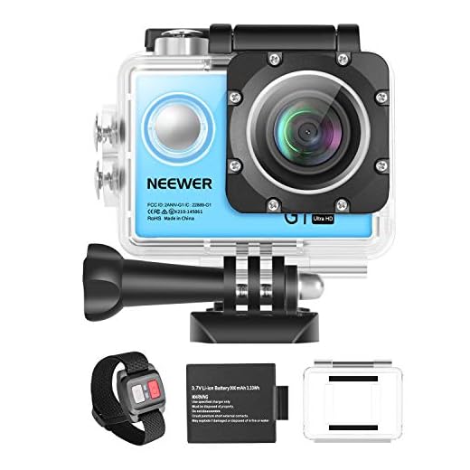 Neewer G1 Cámara de Acción Ultra HD 4K 12MP 30m Cámara Subacuática Impermeable 170 Grados Gran Angular WiFi Cámara Deportiva Sensor de Alta Tecnología y Pantalla de 2 Pulgadas (Azul)