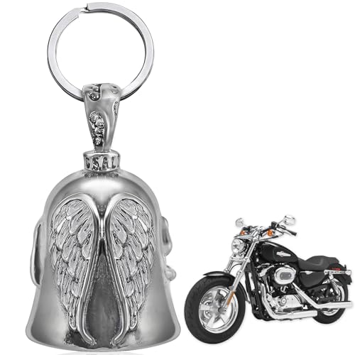 Guardian Bell Portafortuna Moto, Campanella Moto Guardian Bell, Angelo Custode Motociclista Campanella , Portachiavi con Anello Appeso, con Anello Appeso, per Auto Elettriche,Biciclette,Motocicli (A)