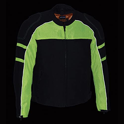 Image of Milwaukee Leather Men's CE Armored All-Season Motorcycle Jacket - Impact Protection Textile Racer Design - Small