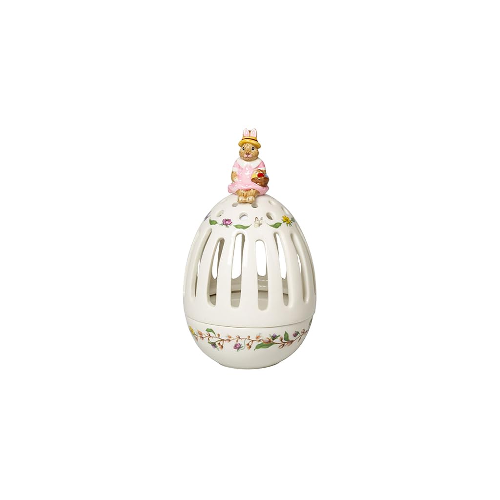 Villeroy & Boch Bunny Tales - Portavelas de té con Forma de Huevo, nostálgico portavelas para Mesa de Fiesta, Porcelana Premium, Multicolor, 9 x 9 x 16 cm, 9 x 9 x 16 cm