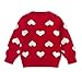 Simplee kids Baby Girls' Valentine's Sweater Red Pullover Coat Cotton Sweater Patterns to Knit Heart for Autumn Fall and Winter 12-18 Months