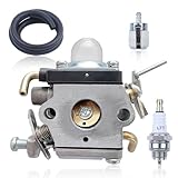 Hyceker Vergaser Set mit Kraftstoffschlauch, Zündkerze, Kraftstofffilter für Husqvarna 122C 122LDX 122LK Rasentrimmer, für McCulloch T22LS T22LSC, Ersatz 581734301 574386701