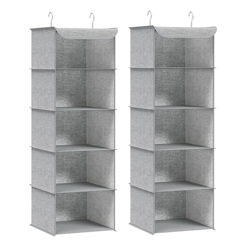 Rangement Chambre Camping SONGMICS Armoire De Rangement En Tissu, Lot De 2, Penderie Avec Housse, Placard, Garde-Robe, 45 Penderie Vetement