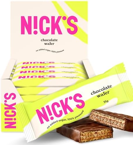 N!CK'S Kexbar Schokolade Wafer Riegel, 24 x 35g | Low carb, 165 Kalorien, Ohne Zuckerzusatz, Glutenfrei