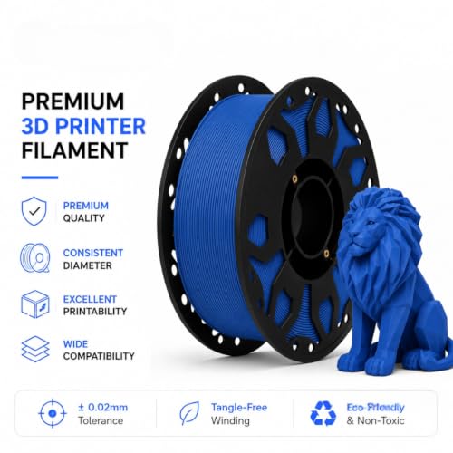 Image of FILAMONT PLA+ 3D Printer Filament 1.75mm, High Strength & Low Warp Printing Material, Dimensional Accuracy ±0.02mm, Vacuum Sealed with Desiccant, 1kg Spool (Blue)