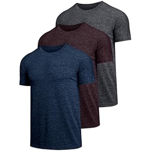 Teesmen 3 Pack Men’s Quick Drying Shortsleeve Light and Breathable Sports T-Shirt Gym Wicking T Shirt