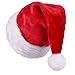 Extra Thicken Red and White Plush Santa Hat-Christmas Classic Hat for Adult Toddler Teenage Children (Red & White)