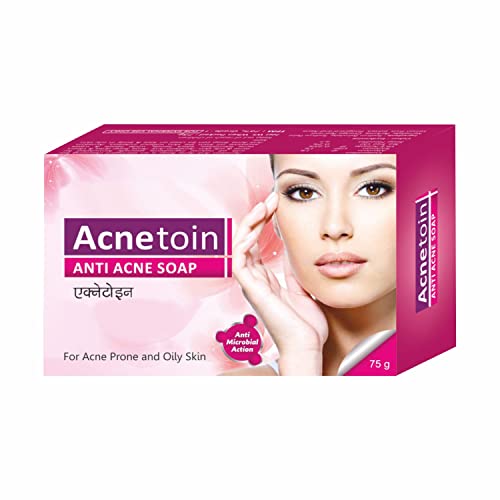Image of Leeford Women's Acnetoin Anti Acne Bathing Soap Bar Combo Pack, Enriched With Tea Tree Oil & Vitamin E, Helps in Acne, Pimples For Oily Skin (75g Each Each) -Pack of 6
