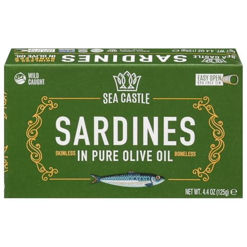 Sea Castle Skinless & Boneless Sardine in Olive Oil, 4.4 oz