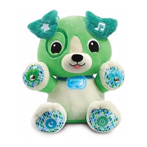 LeapFrog Pal Scout Smarty Paws | Soothing & Sensory Cuddly Toddler Toy with Lights & Music | Suitable for Ages 6 - 36 Months | Green Cover