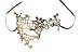 Signstek Glossy Metal Filigree Phantom Half Eye Mask for Venetian Masquerade (Rose Gold/Clear Stones)