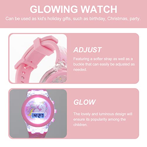 Kid Relógio De Pulseira Relógio Digital : Relógio de de Unicórnio E Pulseira de Arco- Íris Função Pu