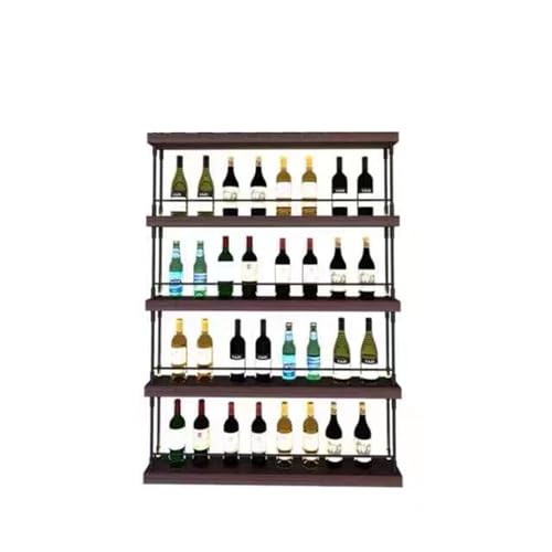 Étagère à vin murale en bois rustique pour créer un coin bar avec LED