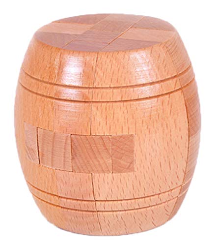 Handmade Powder Barrel Interlocking Wooden puzzle Brain Teaser Puzzles Lock Logic Puzzle Intellectual Removing Assembling Toy for Kids and Adults SHUYUE