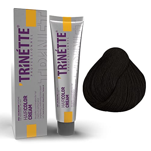 Trinette Professionelle No 4 Chesnut Kastanienbraun Permanente Haarfarbe Creme 100 ml – Natürliche Farbtöne, Intensive Deckkraft, Langanhaltende Farbe, Gleichmäßiges Ergebnis, Für Salon & Zuhause