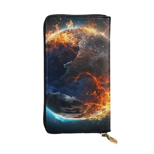 Portefeuille long en cuir spacieux pour ranger cartes et grand téléphone portable