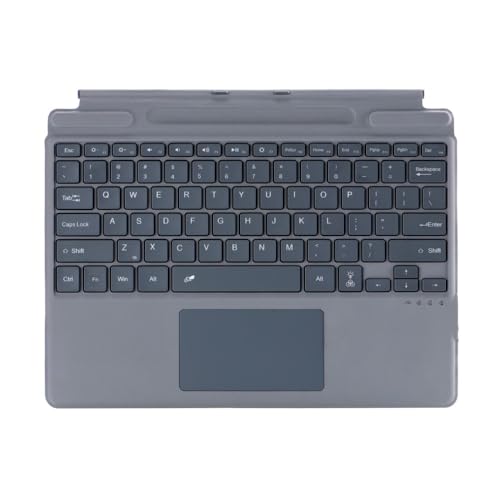 Funda para Microsoft Surface Pro 10 con teclado retroiluminado y panel táctil en piel gris oscuro