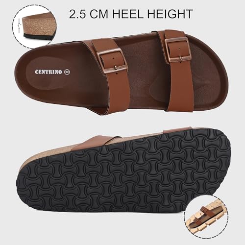 Image of Centrino Men's Berkin-Style Slip-On Sandals | Open Toe Design | Soft PU Footbed | Lightweight & Comfortable | Arch Support | On-Grip Sole | Casual Outdoor Wear (6863)