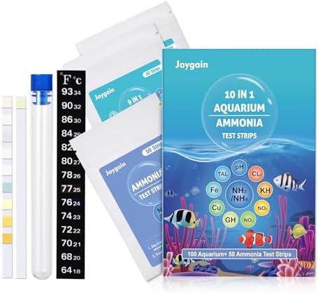 Aquarium Water Test Kit Including Ammonia: 10 in 1 Aquarium Test Strips 150pcs Testing pH Nitrate Nitrate and More for Saltwater Freshwater Fish Tank