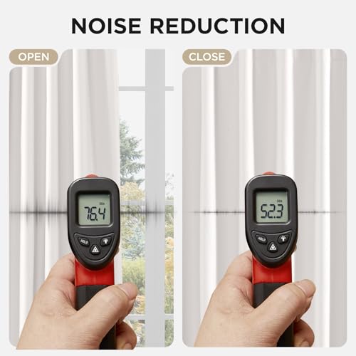 Joydeco Linen Blackout Curtains for Bedroom 90 Inches Long Grommet Heavy Duty Living Room Drapes Thermal Insulated Noise Reduce Cancelling Curtains 2 Panels W52 x L90 Inch Pure White - Image 8