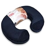 【初めてのひよこクラブ 掲載＆現役助産師 推奨】 U字クッション ドーナツクッション 産後 授乳 痔 お尻 保護 高反発 マタニティ サポート 妊婦 ギフト (ネイビー)