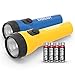 Energizer Eveready Torcia LED Confezione 2, Super Luminosa Flashlight, Resistente Acqua, Perfetto Campeggio Outdoor Emergenza Confezione 2, 4 Batterie AA Blu/Giallo