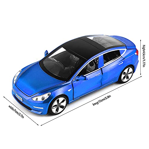 1:32 Scale Model 3 Alloy Car Model Diecast Toy Vehicles For Kids, Tesla Car Model，Pull Back Alloy Car With Lights And Music,Mini Vehicles Toys For Kids Gift ，Children Birthday Gift #TOP1