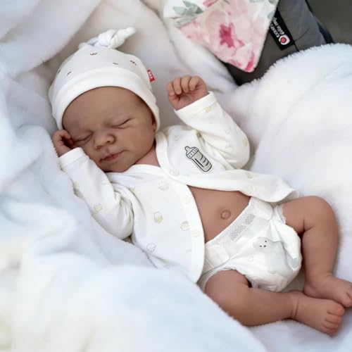 Zero Pam Reborn Baby Dolls Sleeping Girl Full Silicone Body,18 Inch Realistic Baby Dolls Silicone Full Body, Lifelike Newborn Doll That Look Real Reborn Toodler Girl Doll for Kids