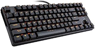 DAREU Orange LED Backlit Mechanical Gaming Keyboard Small Compact 87 Keys Metal Construction