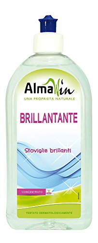 AlmaWin Klarspüler 500ml I Umweltfreundlicher Spülmaschinen-Klarspüler für kalkfreies Geschirr I Für alle Geschirrspüler geeignet I Frei von synthetischen Duft- & Farbstoffen I Vegan