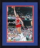 Framed Julius Erving Philadelphia 76ers Autographed 8" x 10" Dunk in vs. Boston Celtics Photograph - Autographed NBA Photos