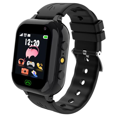 Smartwatch Bambini, Telefono Smartwatch per Bambini con SMS 25 Giochi SOS HD Fotocamera Musica Sveglia Contapassi, Cellulare Orologio Bambino Regalo Compleanno per Ragazzi Ragazze[Scheda SD integrata]