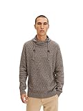 TOM TAILOR Herren Snood Strickpullover 1032300, 30368 - Navy White Brown Mouline, XL