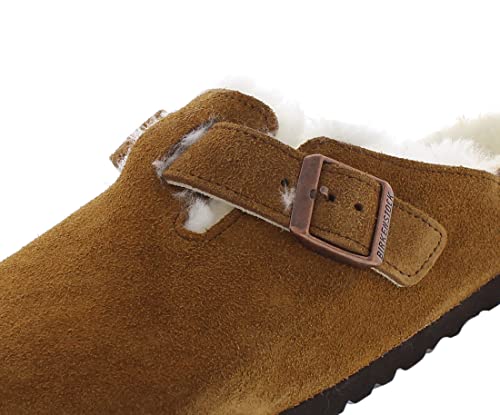 Image of Birkenstock Boston VL Shearling Unisex Shoes Size 11, Color: Mink-Brown