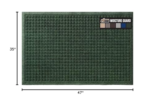 Image of GORILLA GRIP Ultra Absorbent Front Door Mat Outside Entrance, 47x35, Traps Dirt and Moisture, HydroABSORB Indoor Outdoor Doormat Holds Up to 6 Cups Water, Stain and Fade Resistant Welcome Mat, Green