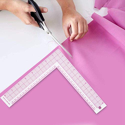 Walfront Plastic L- Shape Ruler Curve Sewing Measure Professional Tailor Craft Tool(5808)