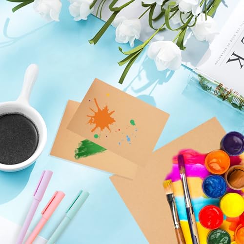 Coriver Kraftpapier A4, 100 Blatt, 21 x 29,7 cm- DIN A4 Papier, 200 g Dickes Papier Bastelpapier, Pappe Blätter aus Kraftkarton, Braunes Papier für Büro Hochzeit Geschenke Etiketten