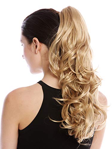 WIG ME UP - SP-31-A-V-24B Ponytail Hairpiece Extensions Claw Grip Clamp long slightly curled gold blond 17inch