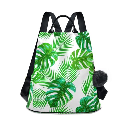 Sac à dos femme imprimé monstera antivol et multipoche contre les vols