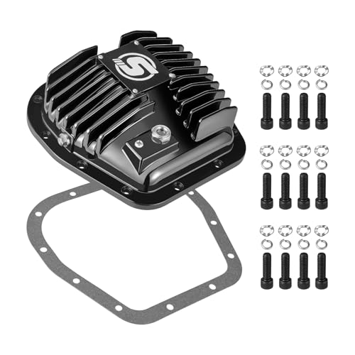 SPBREW Rear Differential Cover Compatible with Ford 9.75 12-Bolt 1997-2024 F150 with Cooling Fins & Leakproof Gasket for Reliable Performance