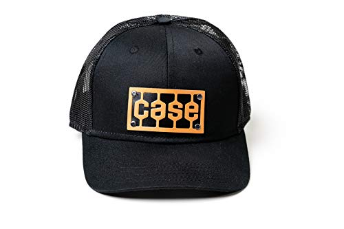 Case Tread Leather Logo Hat, Black Mesh3