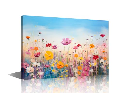 Toile murale moderne TISHIRON 45x30 cm cadre bois pour salon et bureau