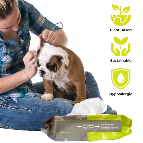 Image of Cature Care by Nature Biodegradable Pet Wipes - Aloe Vera & Neem, Gentle & Effective Cleaning for Pets (100 Wipes)
