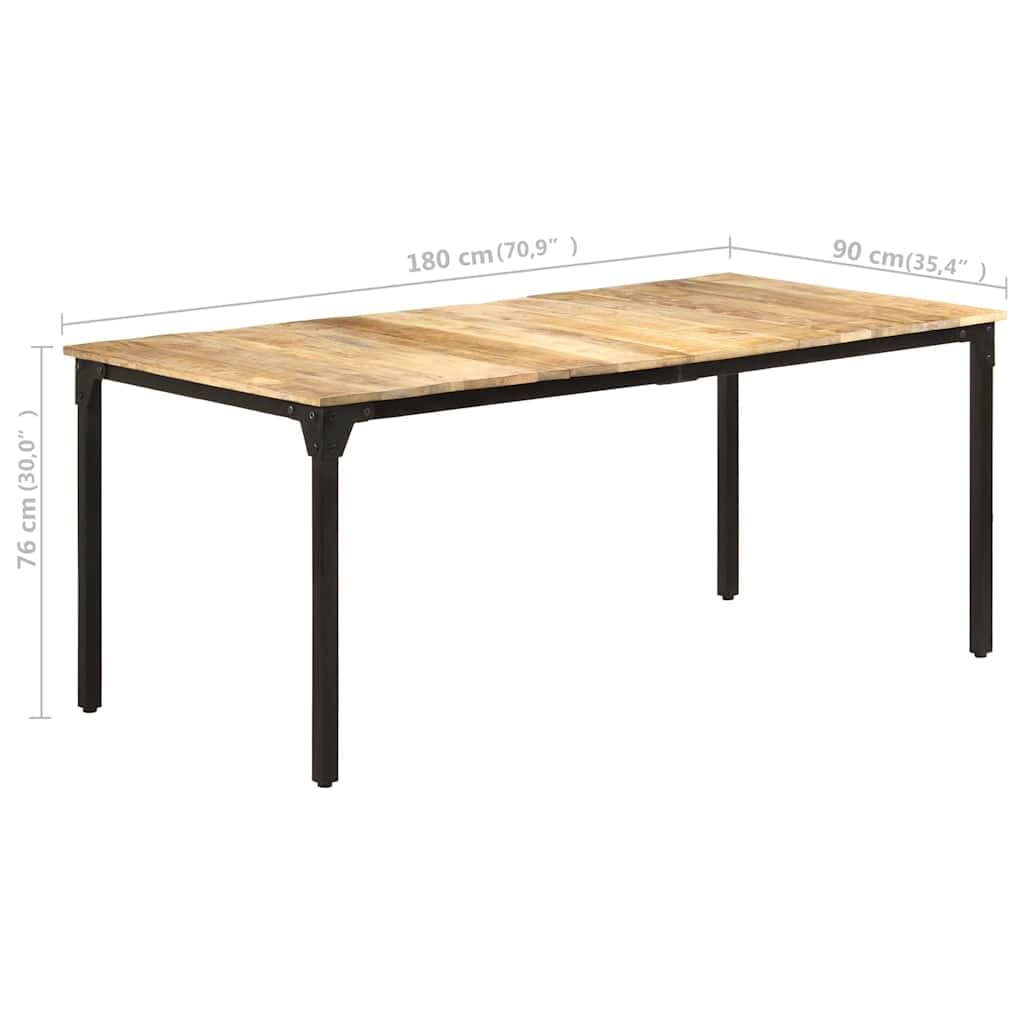 vidaXL - Esstisch 180x90x76 cm Raues Mangoholz