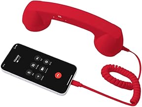 Retro Selected Phone Handset Wired & USB Mobile Phone Receiver for Comfortable Calls, Type-c Port, Tech Gadget (Red)