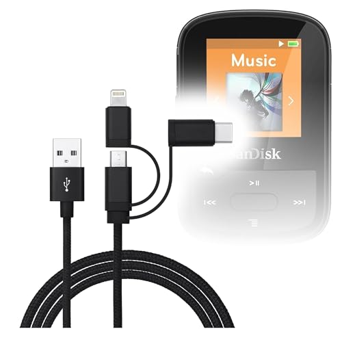 Câble pour SanDisk Clip Sport Plus polyvalent AllCharge triple embout