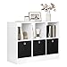 Produktbild WOLTU Bücherregal mit 3 Schubladen aus Vliesstoff, Standregal mit 6 Fächern, Würfelregal für Schlafzimmer Wohnzimmer Arbeitszimmer Büro, Weiß, 80x60x30 cm, SK033ws