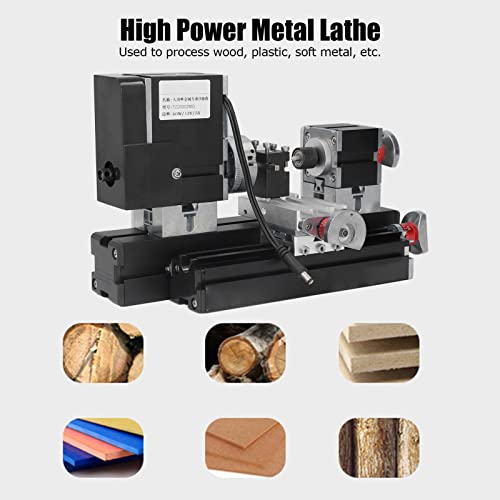 Mini kit de torno, 60 W 12000 RPM Micro Torno de alta potência Torno giratório de metal, Torno girat