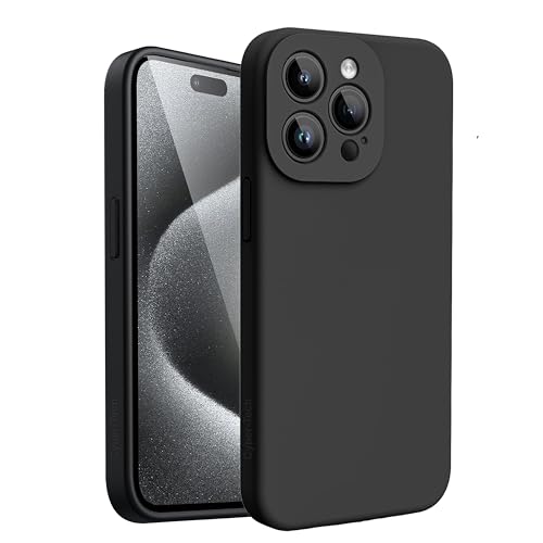 For iPhone 15 Pro Case 6.1 inch Liquid Silicone Gel Rubber Cover Shockproof Protective Matte Black Phone Case for Apple iPhone 15 Pro